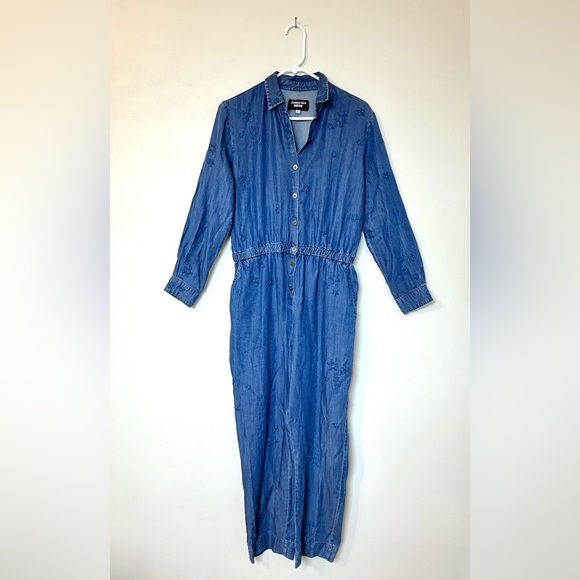 JOHNNY WAS Halley Jumpsuit Denim Blue Embroidered Star Size Small ($310) Western - Picture 2 of 8